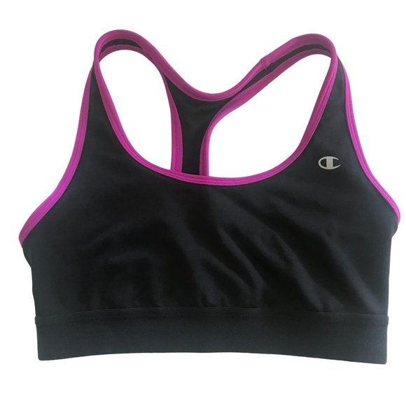 Champion Women's Medium Sports Bra Black and Magenta Pink Excellent Condition! - Picture 1 of 8